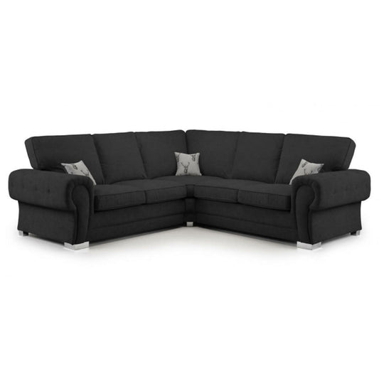 Verona Corner Sofa Black High Back