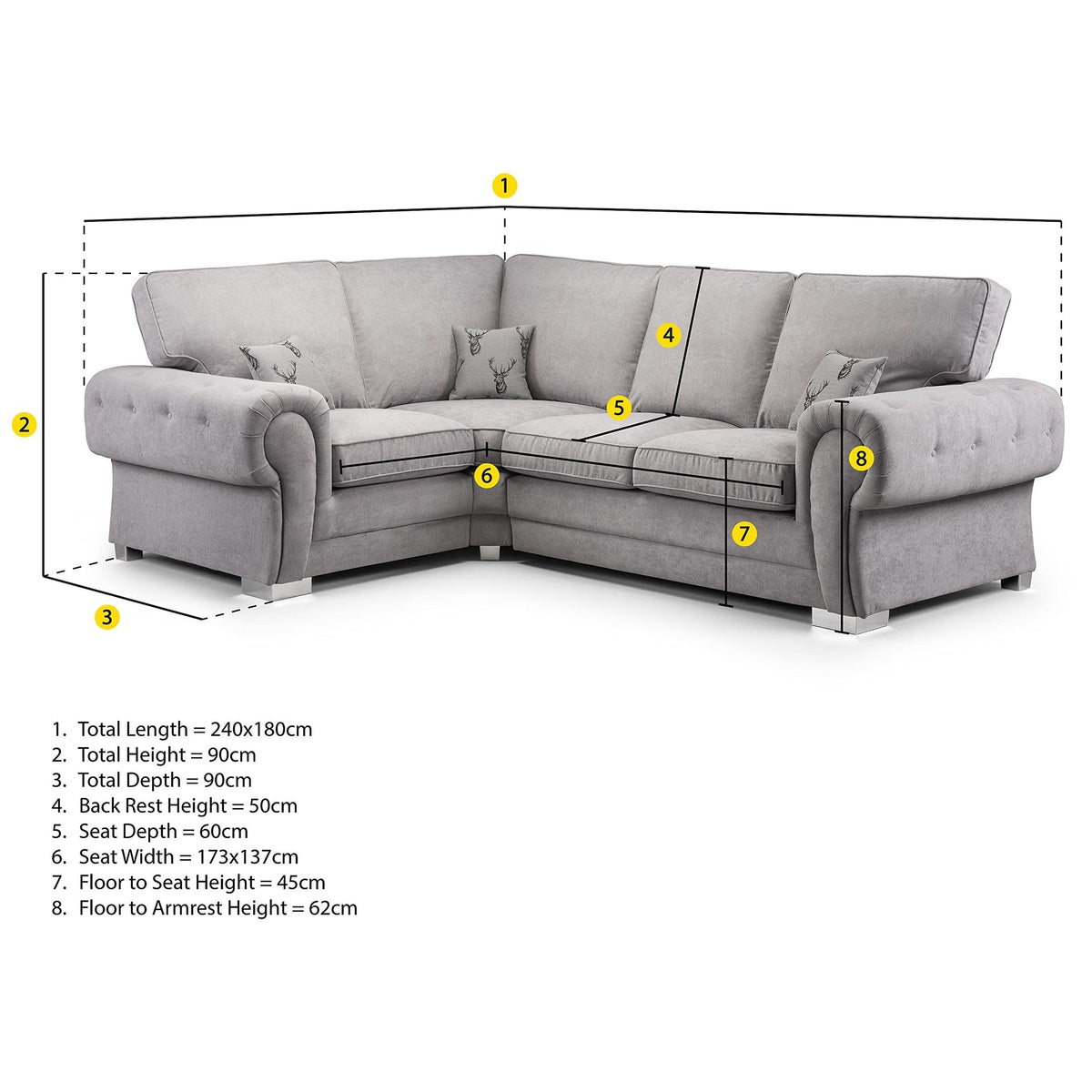 Verona 4 Seater Sofa Black