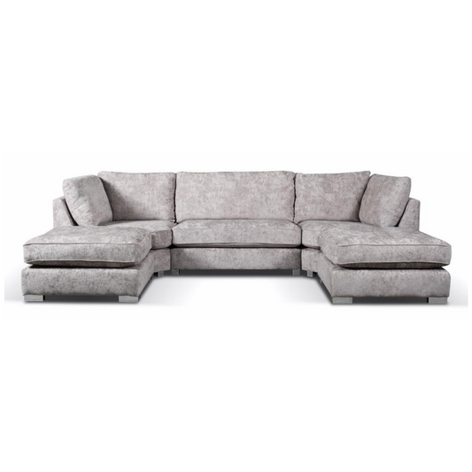 Bishop U Shape Corner Sofa Luxe Chenille Truffle