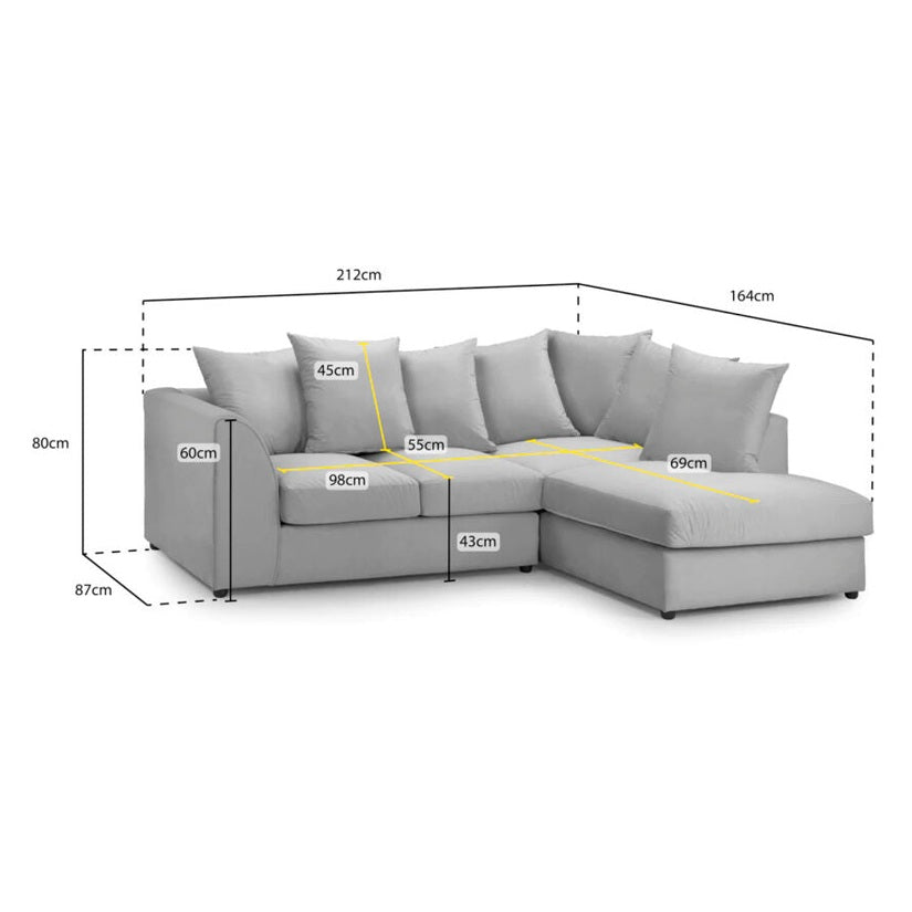 Plush Velvet Corner Sofa