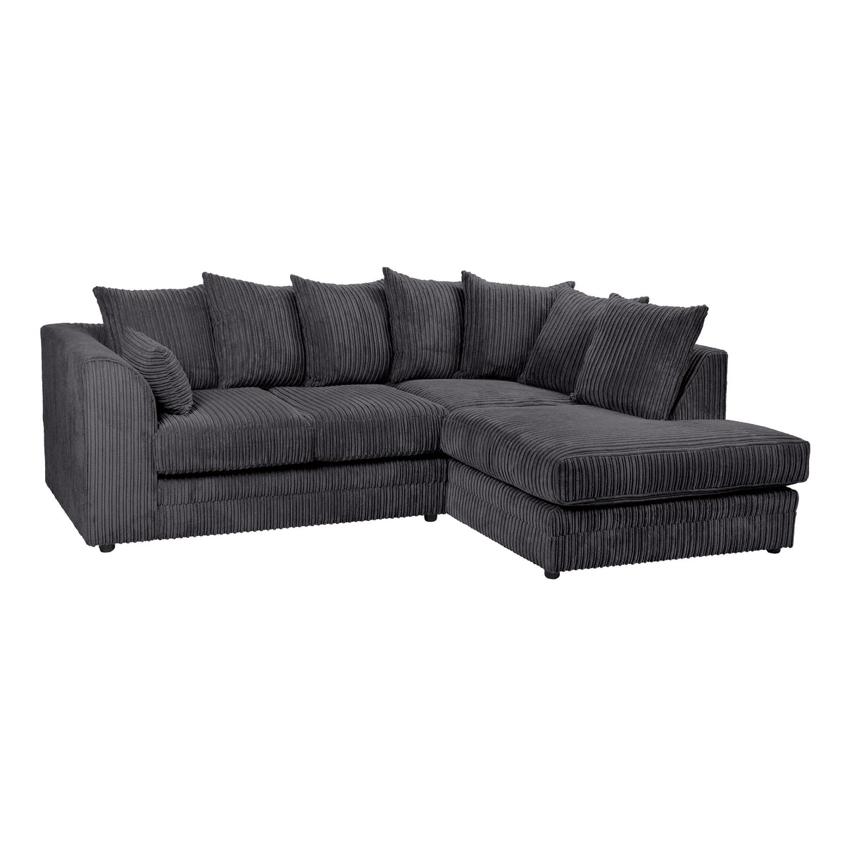 Jumbo Cord Corner Sofa Black