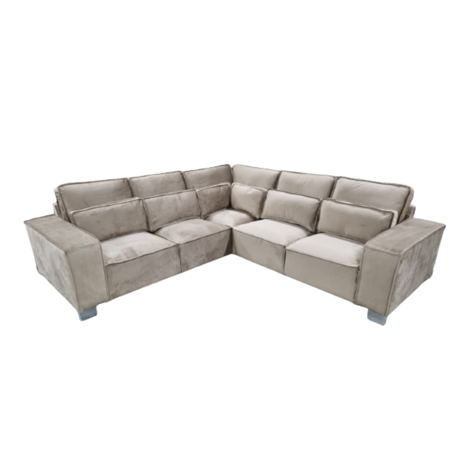 Sloane Luxury Large Double Corner Sofa Plush Velvet Mink