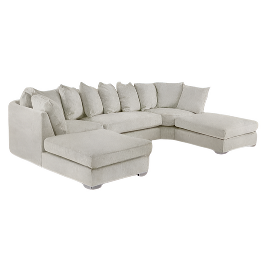 Bishop U Shape Corner Sofa Chenille Cream