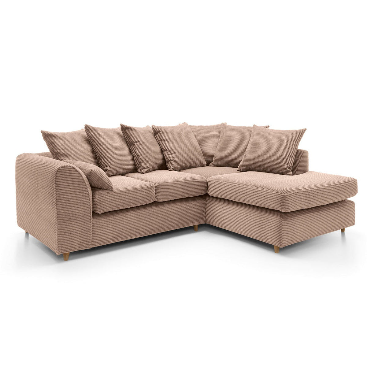 Jumbo Cord Corner Sofa Brown