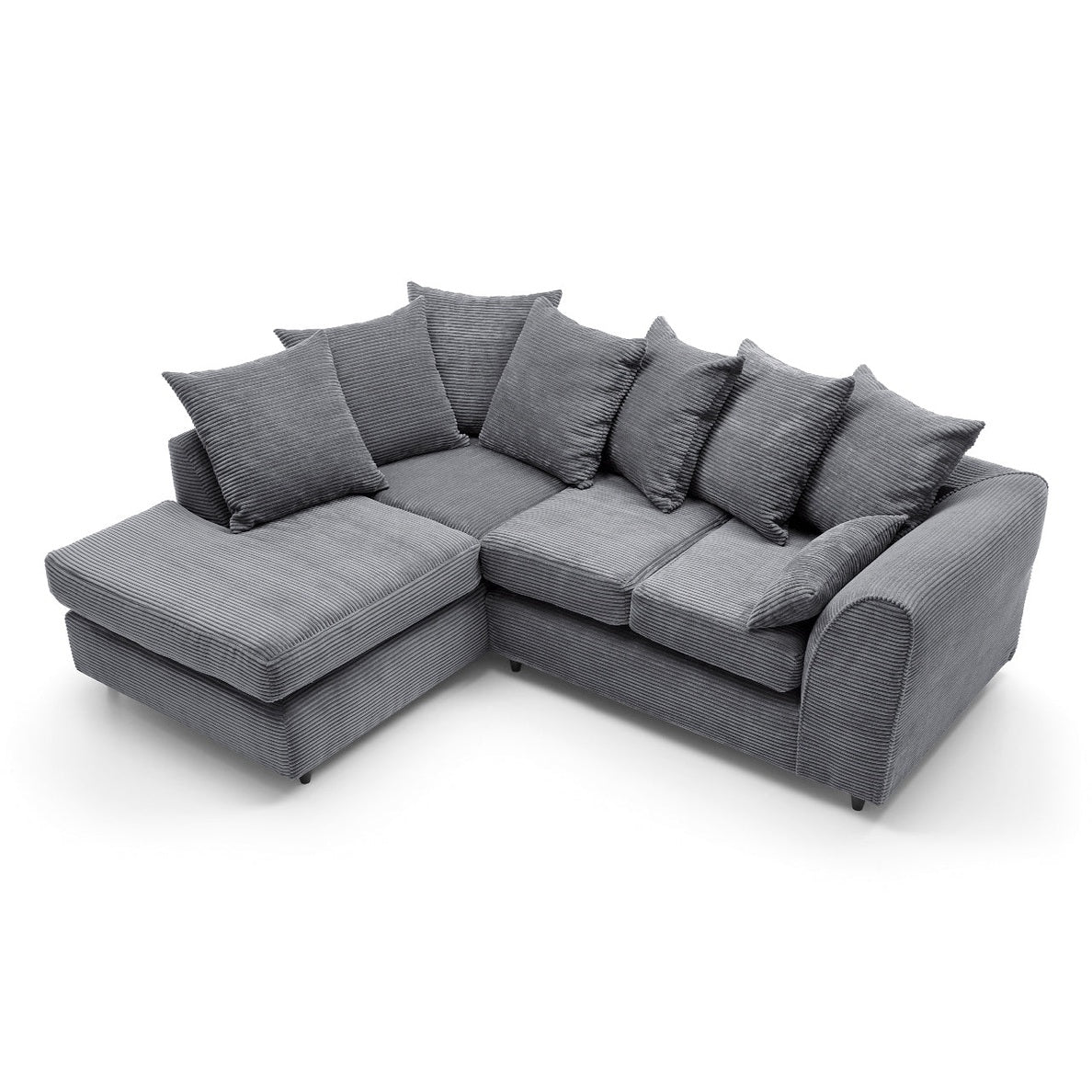 Jumbo Cord Corner Sofa Grey