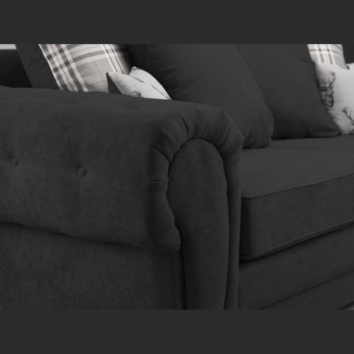 Verona 3+2 Seater Sofa Black