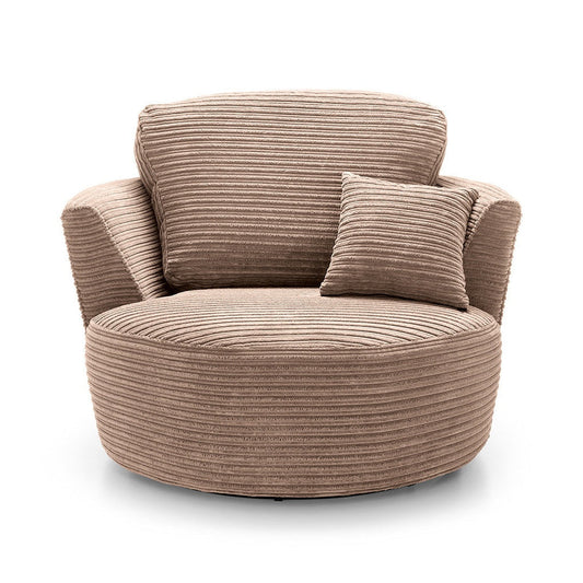 Jumbo Cord Swivel Chair Brown